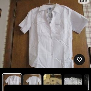 women's White Short Sleeve Shirt